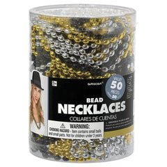 Beaded Necklace Jewelry, Assorted Colors, 30-inch, 50-Pack