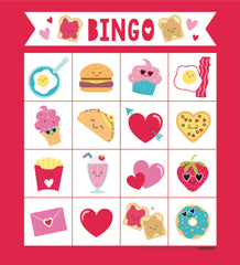 Food Valentine's Day Bingo