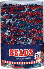 Bead Necklaces, Red/White/Blue, 50-pk