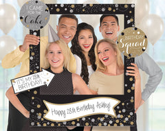 Sparkling Celebration Customizable Photo Frame Kit, Black/Gold/Silver, 35 inch, 14-pk