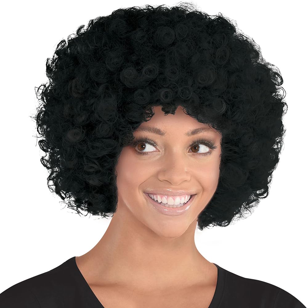 Voluminous Black Curly Wig - Costume and Team Spirit Accessory