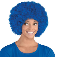 Royal Blue Short Curly Wig, One Size, Costume Accessory