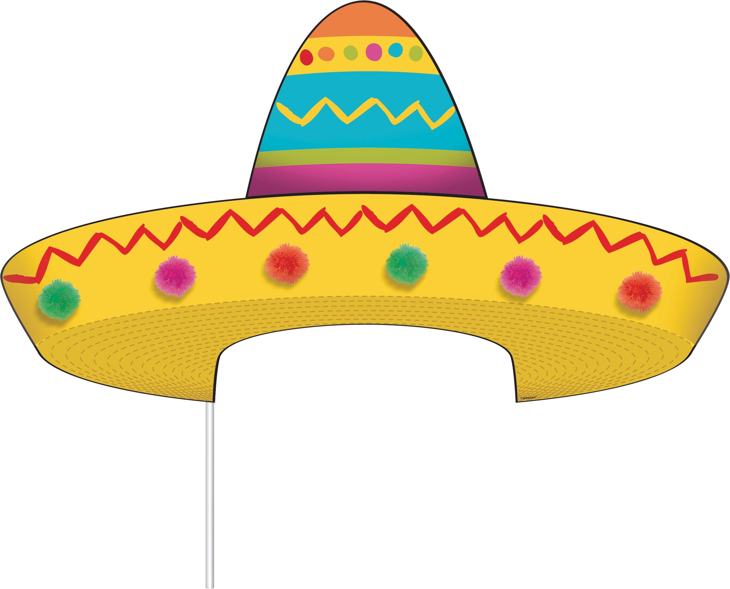 Fiesta Photo Booth Sign Props, Yellow/Red/Black, 22.5-inch, 12-pk