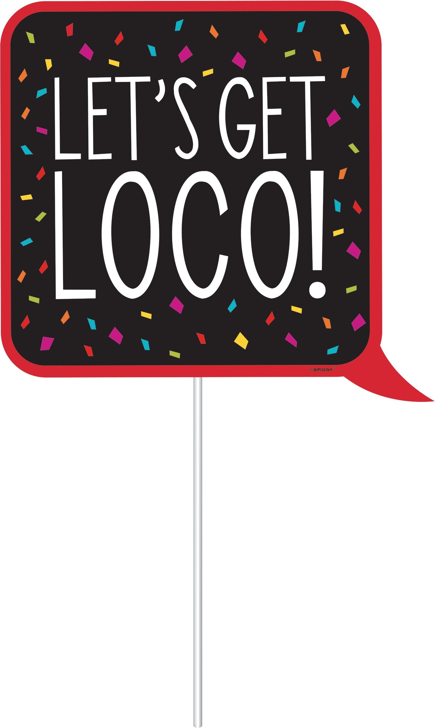 Fiesta Photo Booth Sign Props, Yellow/Red/Black, 22.5-inch, 12-pk