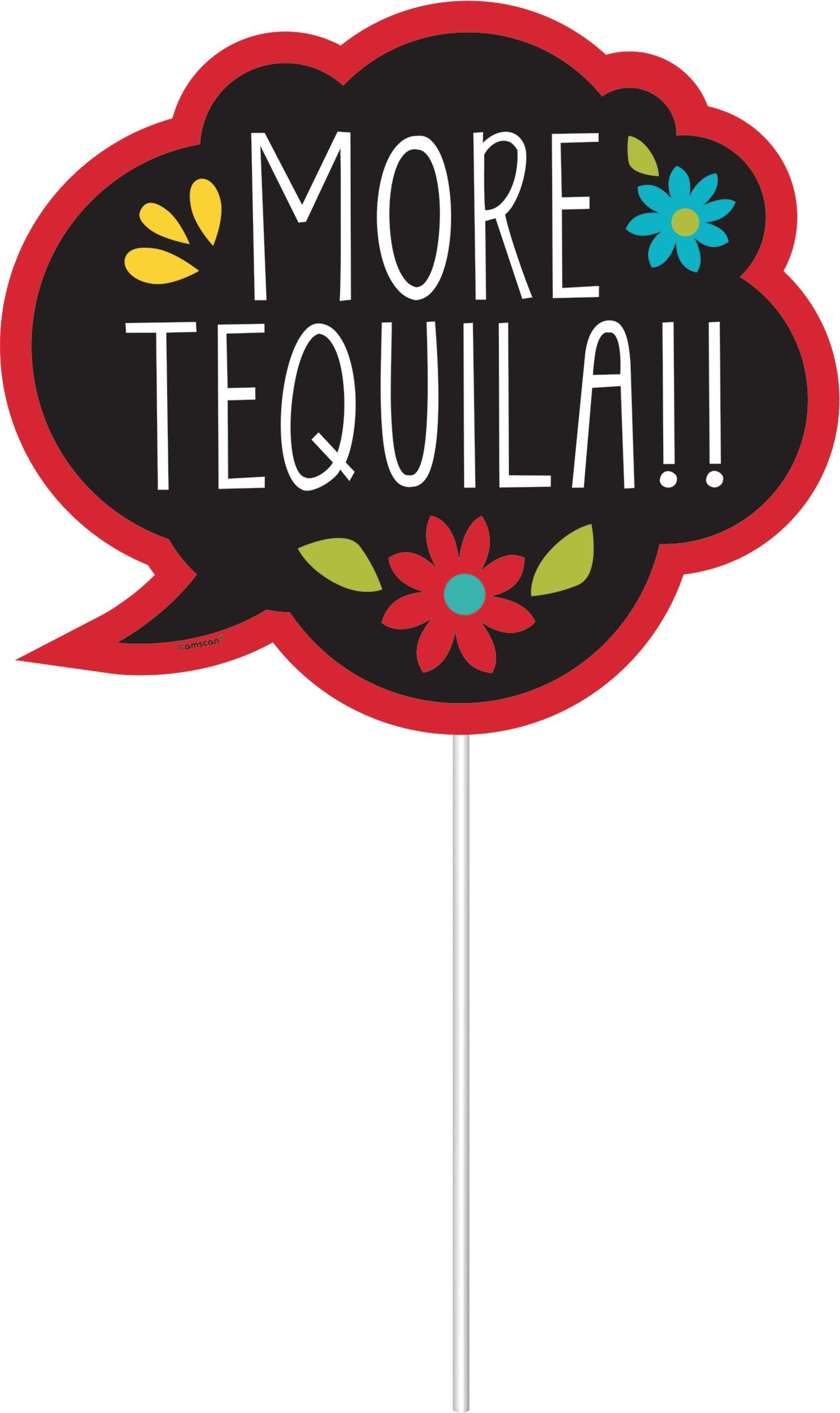 Fiesta Photo Booth Sign Props, Yellow/Red/Black, 22.5-inch, 12-pk