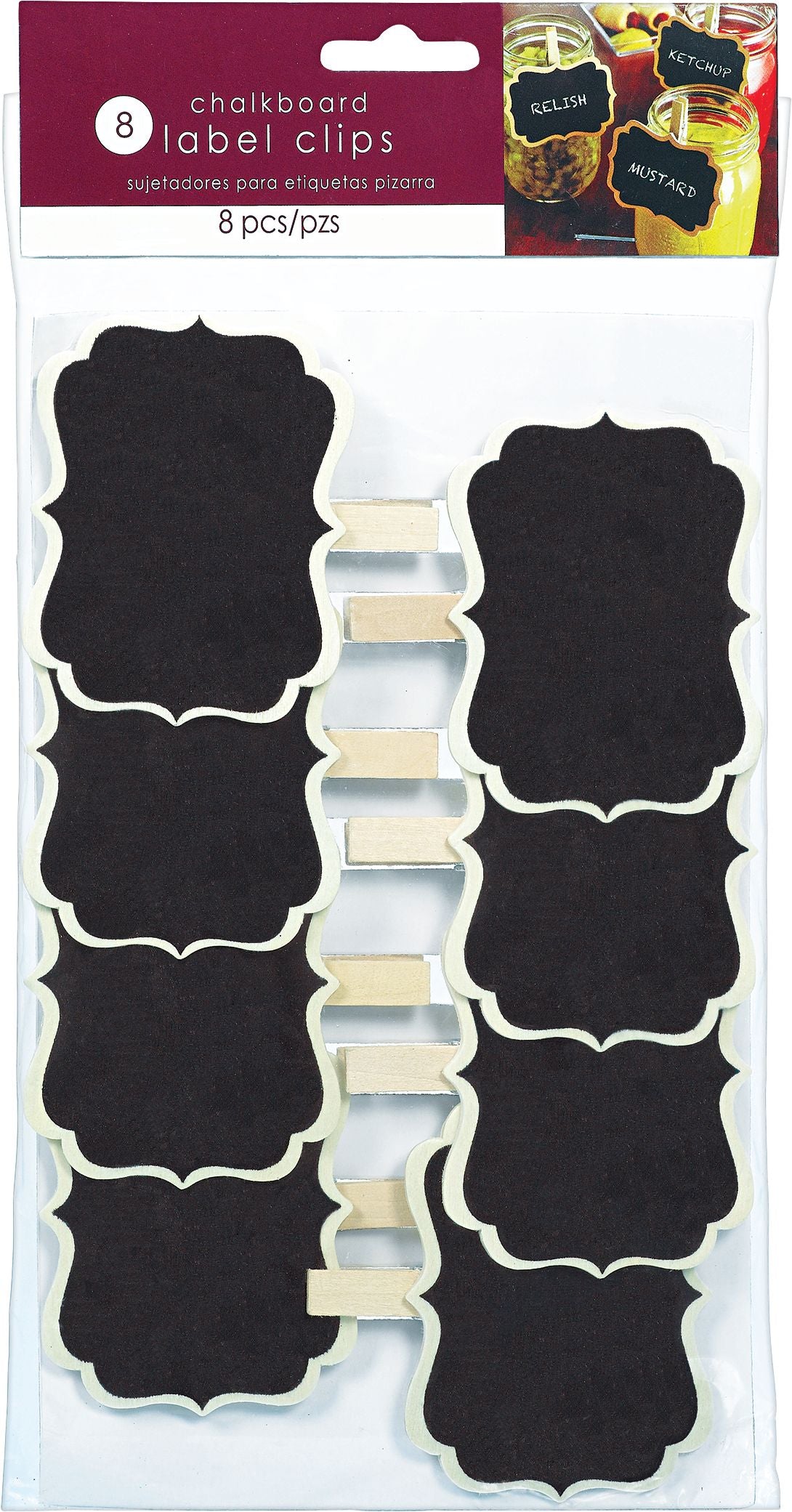 Chalkboard Label Clips, Black, 8-pk, for Birthday Party