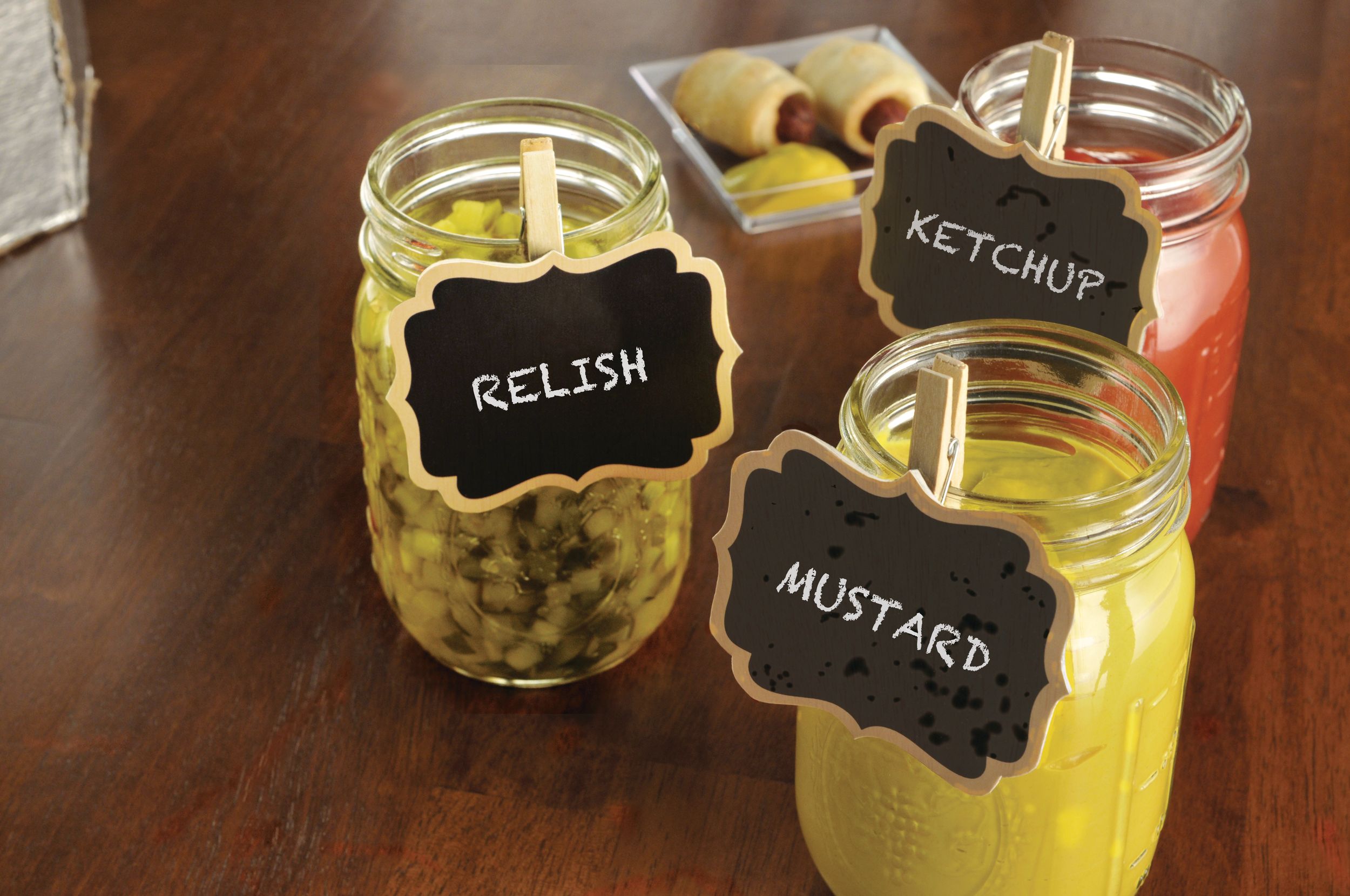 Chalkboard Label Clips, Black, 8-pk, for Birthday Party