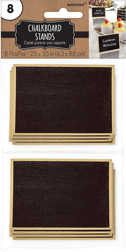 Customizable Chalkboard Stand Sign, Black, 6.5-inch, 8-pk
