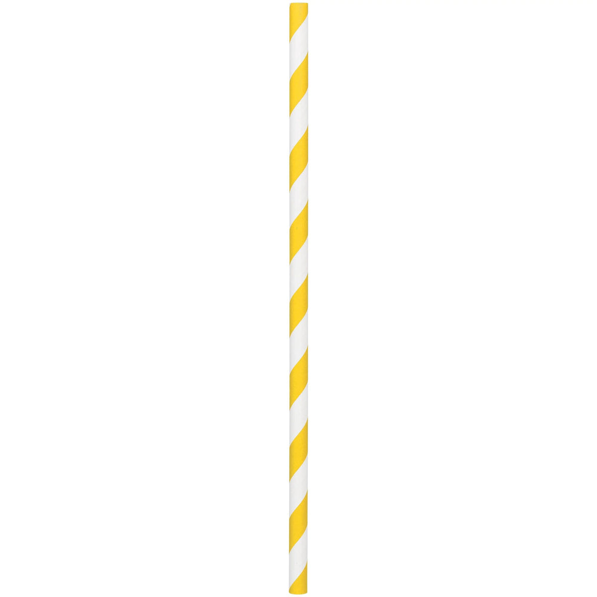 Yellow Striped Paper Straws, 50-pk