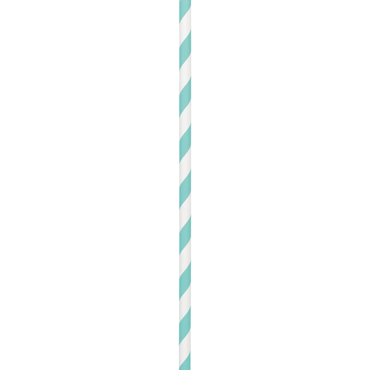 Vibrant Aqua Striped Paper Straws, 50-pk