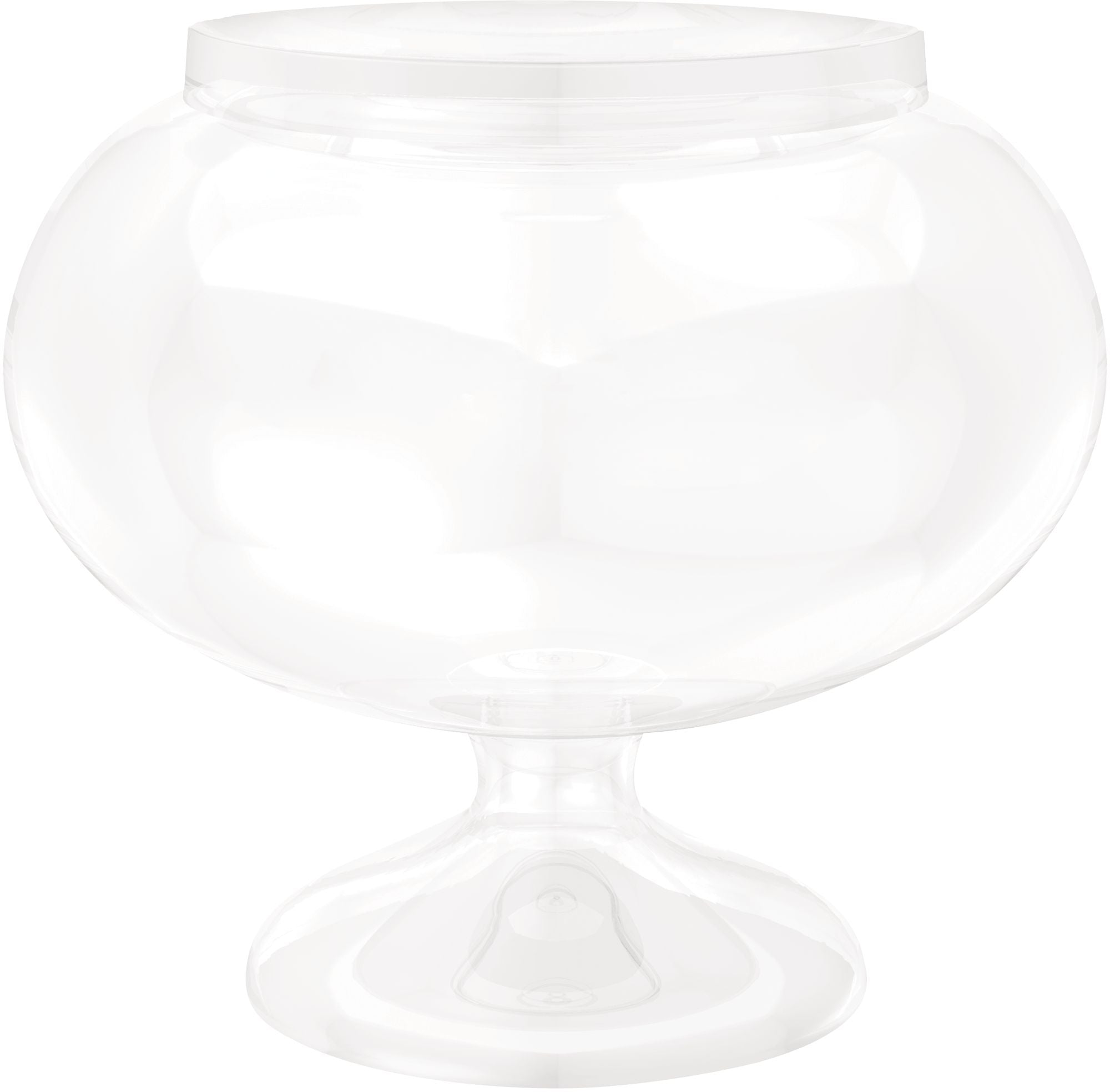 Clear Plastic Pedestal Serving Bowl, Round, 60-ounce
