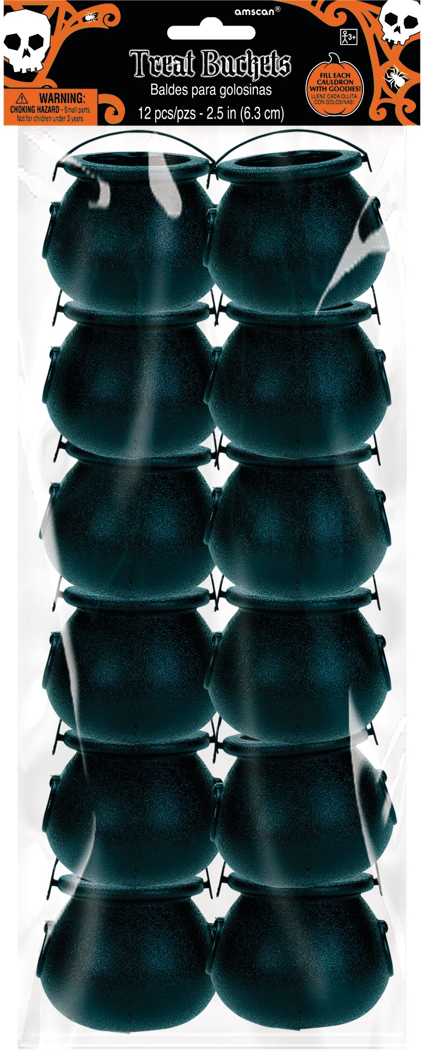 Black Candy Cauldrons, 12-pk