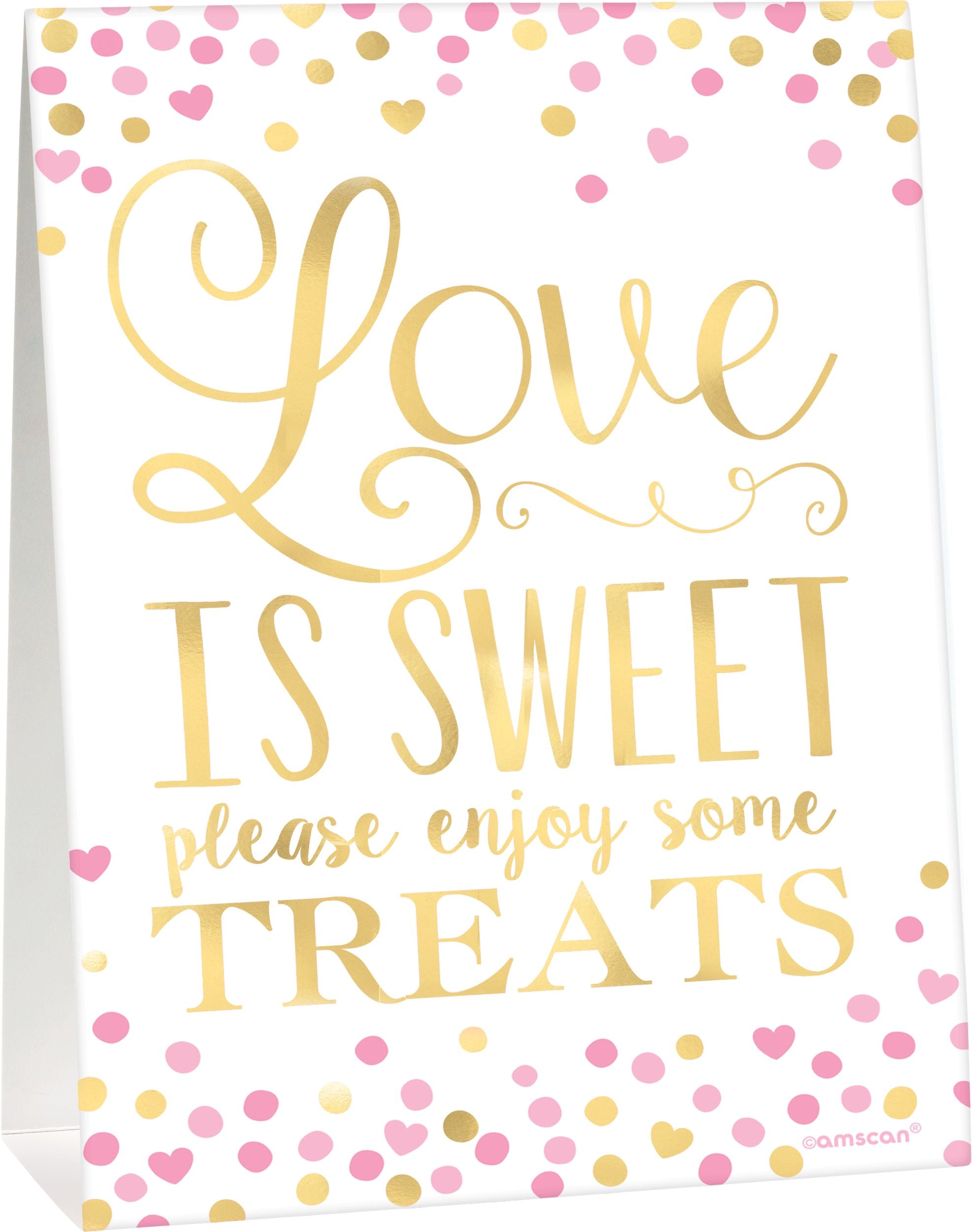 Love is Sweet Buffet Decorating Kit, Pink/Gold, 9-inch, 23-pk