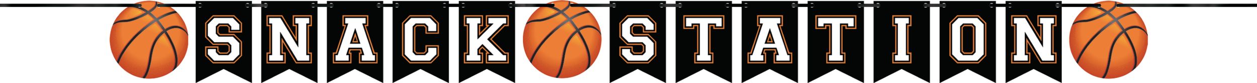 Basketball Slam Dunk Buffet Decorating Kit, Orange/Black, 6-foot, 15-pk