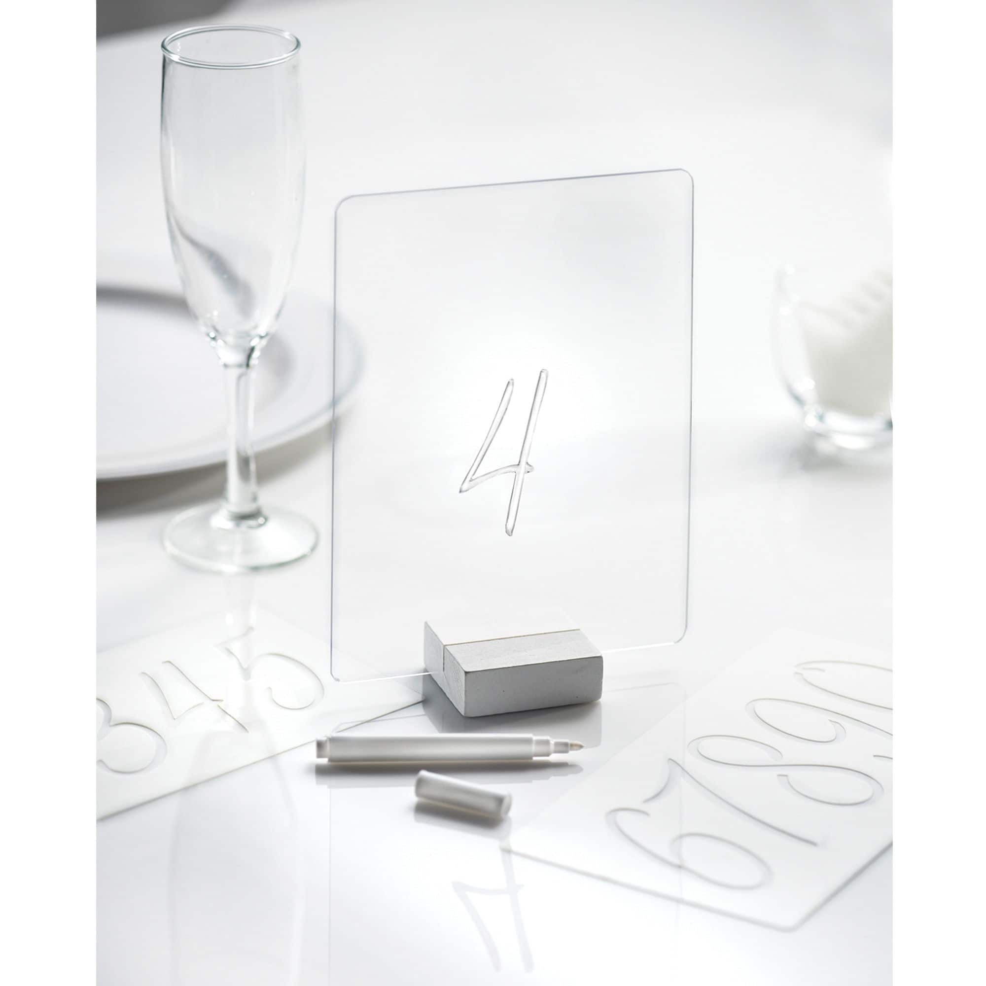 Customizable Acrylic Table Signs, Stencils, Clear, 2.2 inch, 8-pk