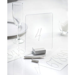 Customizable Acrylic Table Signs, Stencils, Clear, 2.2 inch, 8-pk