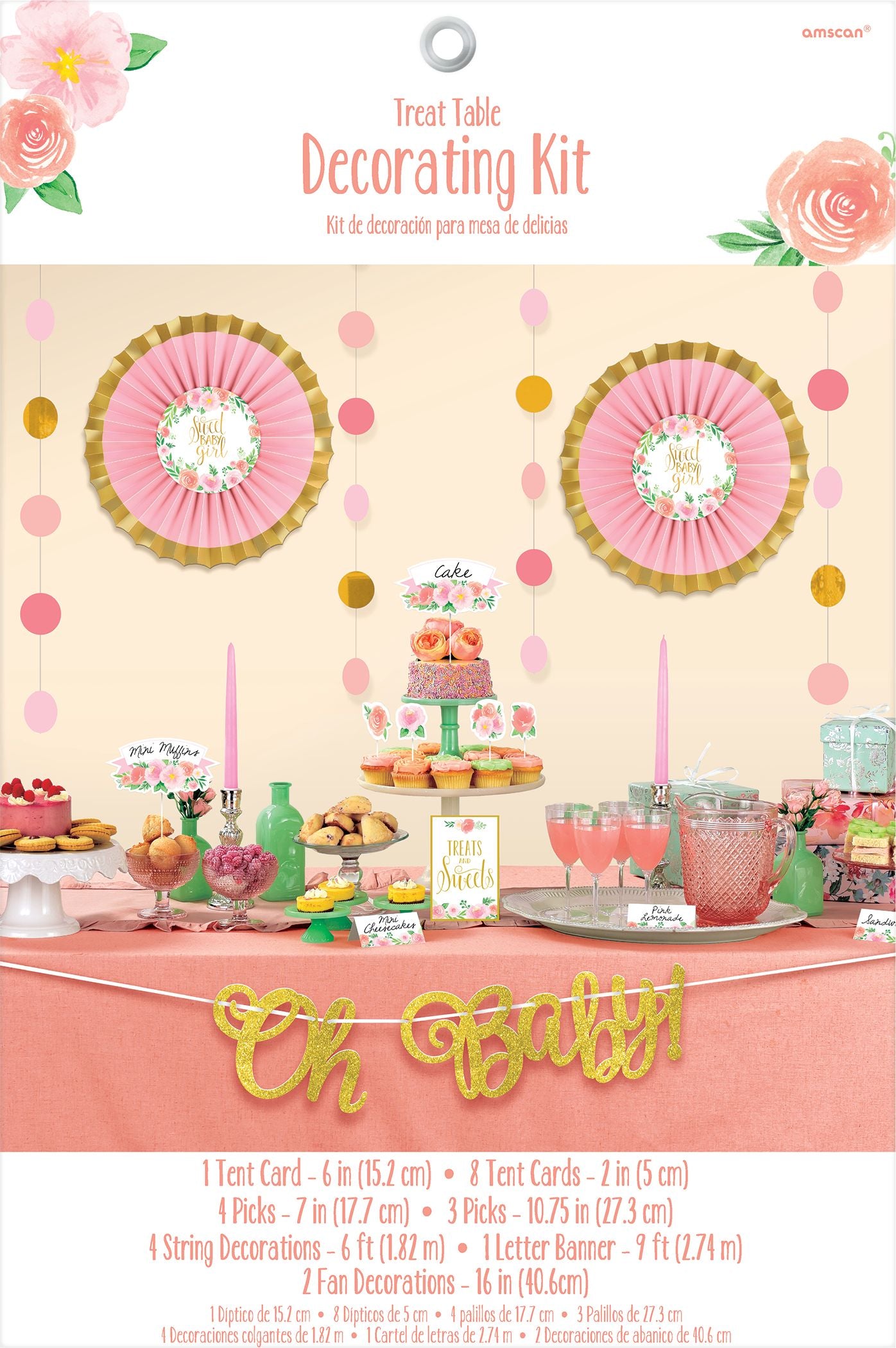 Floral Baby Shower Treat Table Decorating Kit, 23-pc