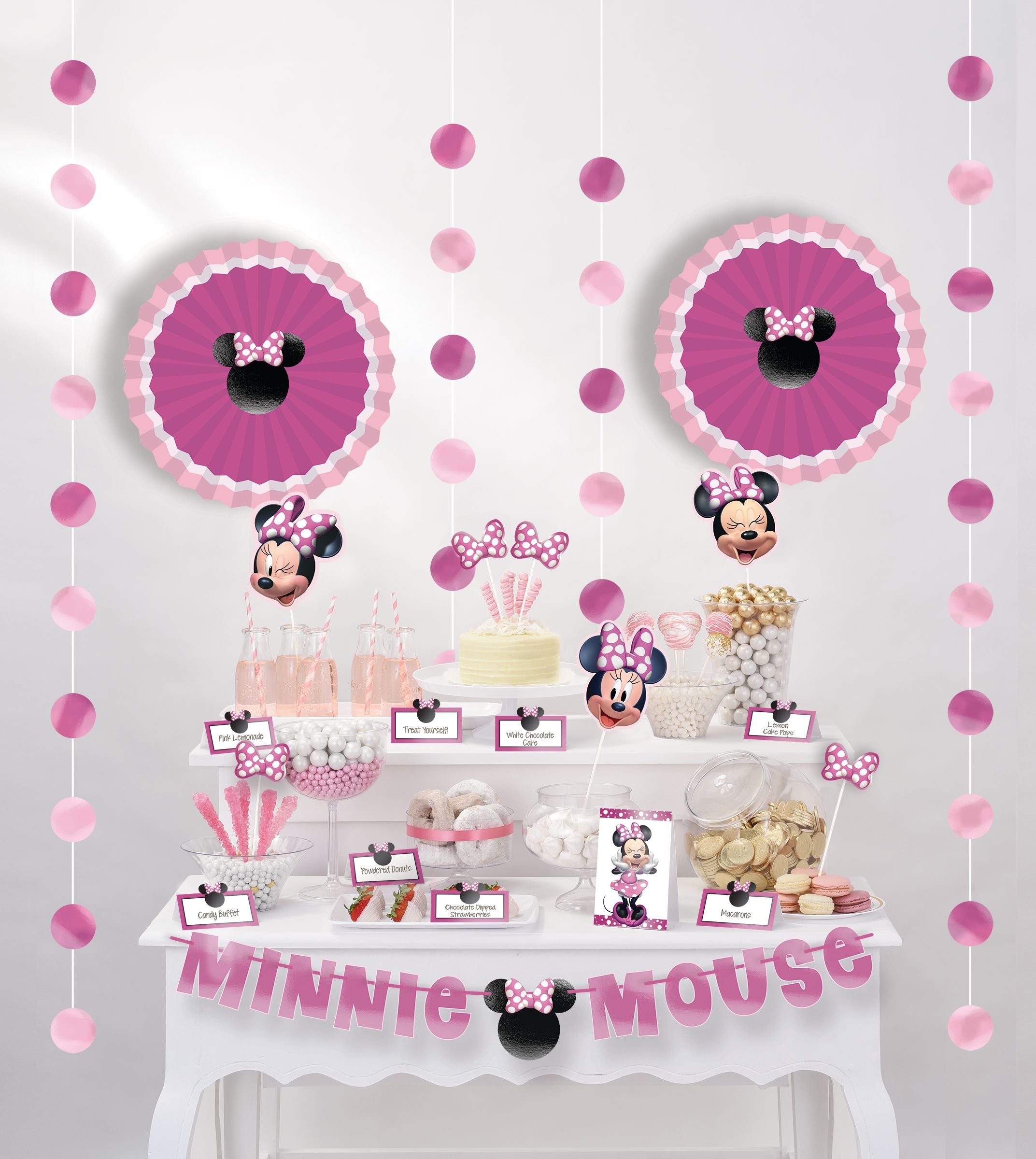 Disney Minnie Mouse Buffet Table Decorating Kit, Pink, 12.5-inch, 23-pk