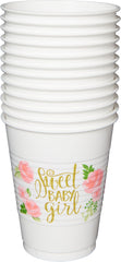 Floral Baby Girl Plastic Cups, 16-oz, 25-pk