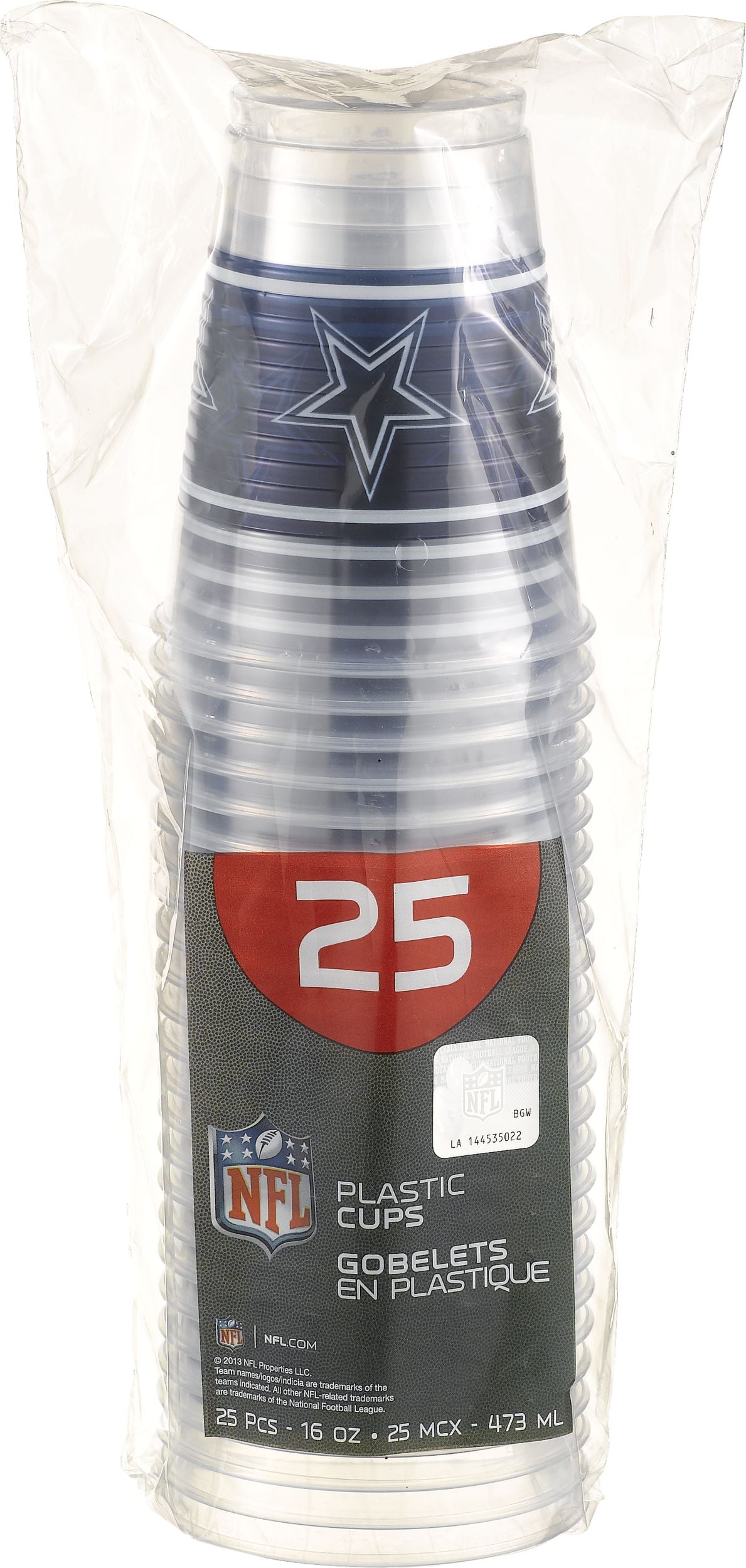 Dallas Cowboys Plastic Cups, 25-pk