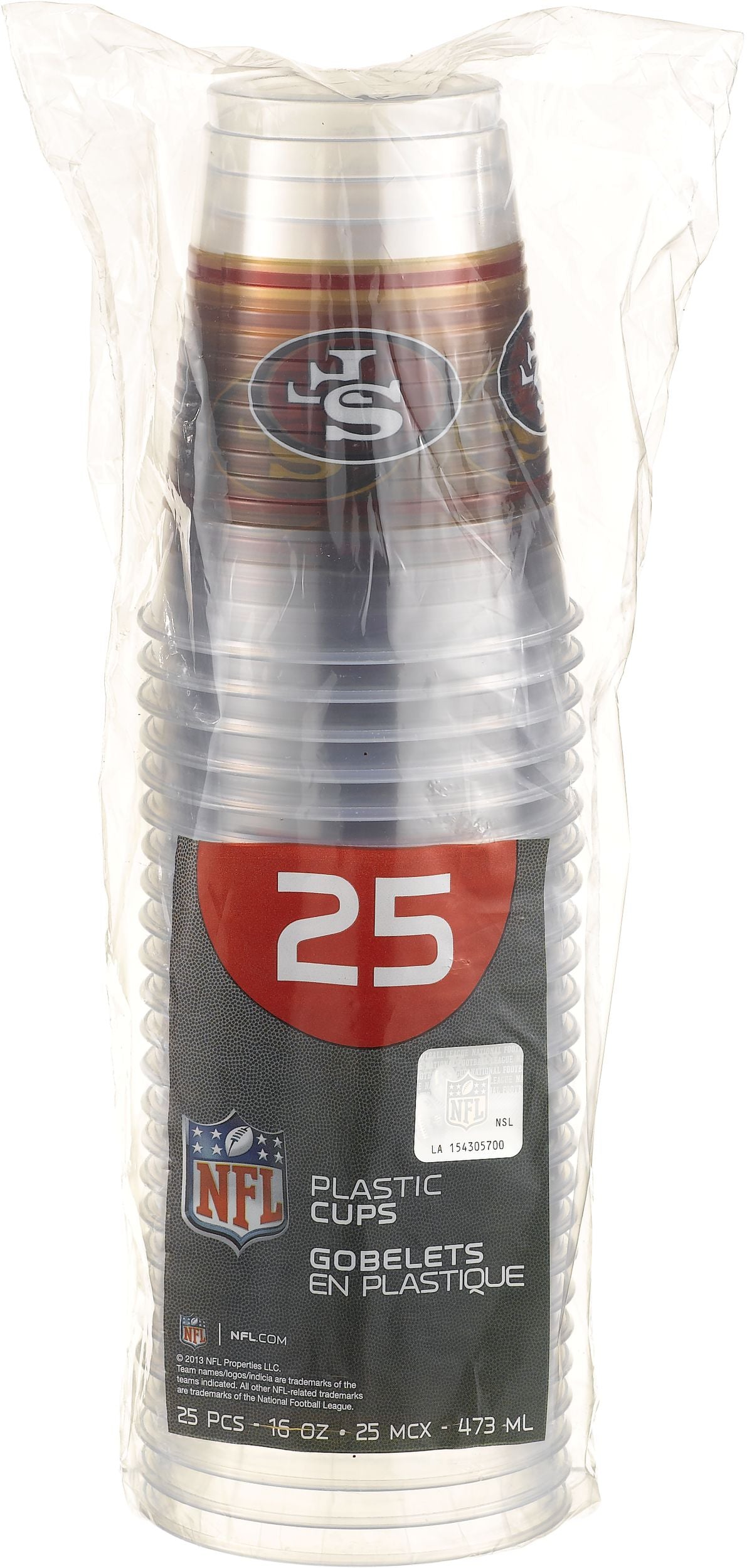 San Francisco 49ers Plastic Cups, 25-pk