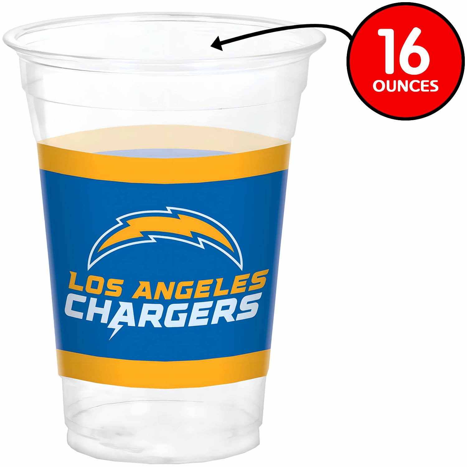 Los Angeles Chargers 16 oz. Plastic Cups - 25 Pack