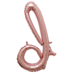Rose Gold Mylar Script Letter 'd' Balloon, 8-Inch