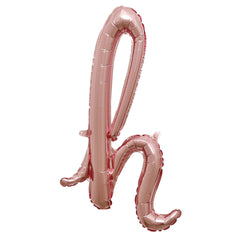 Rose Gold Script Letter Balloon "h" - 8in