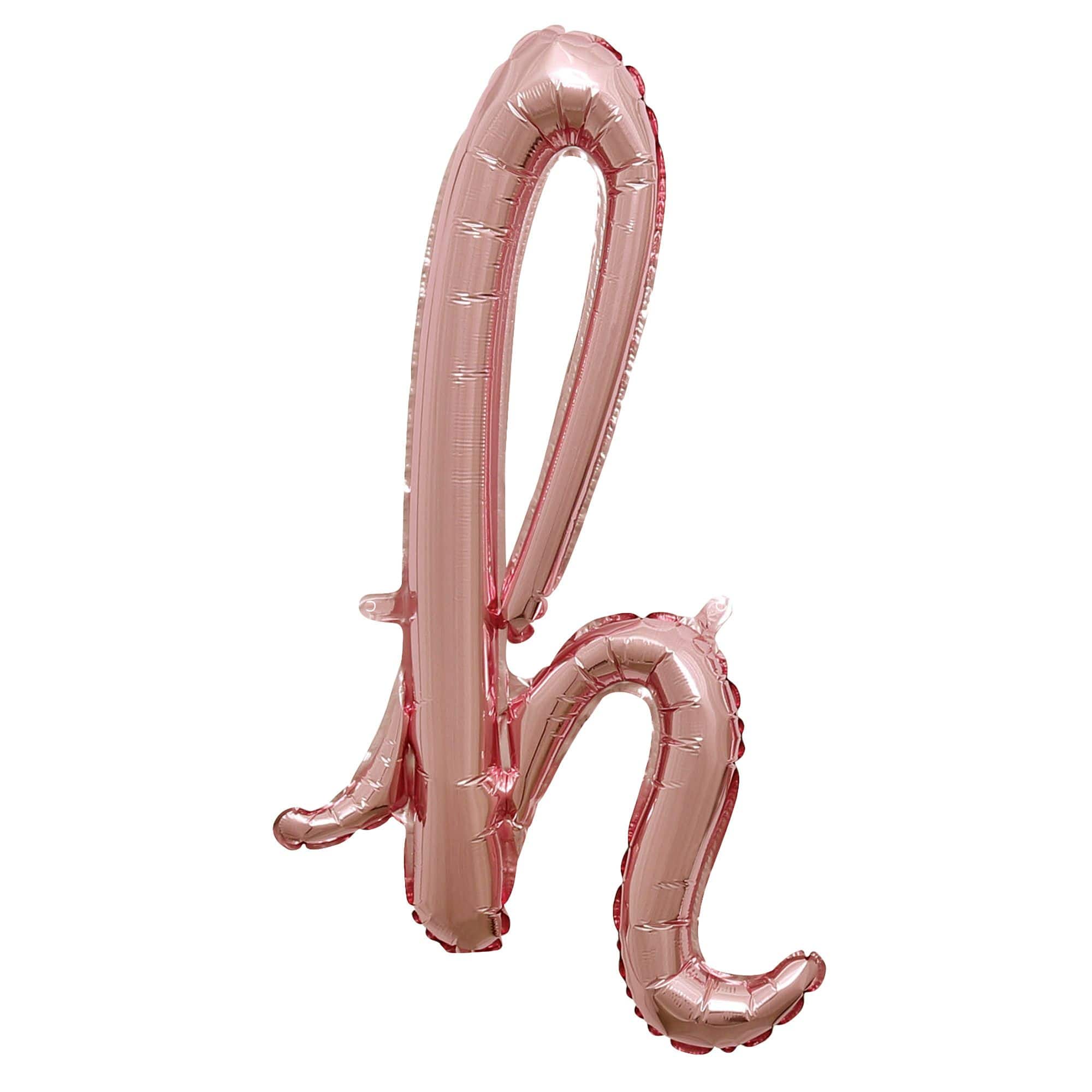 Rose Gold Script Letter Balloon "h" - 8in