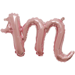 Rose Gold Script Letter 'M' Foil Balloon
