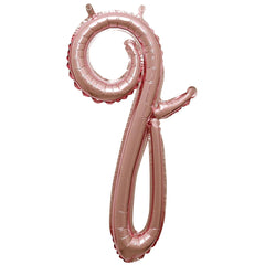 Rose Gold Cursive Letter 'Q' Balloon, 8-Inch