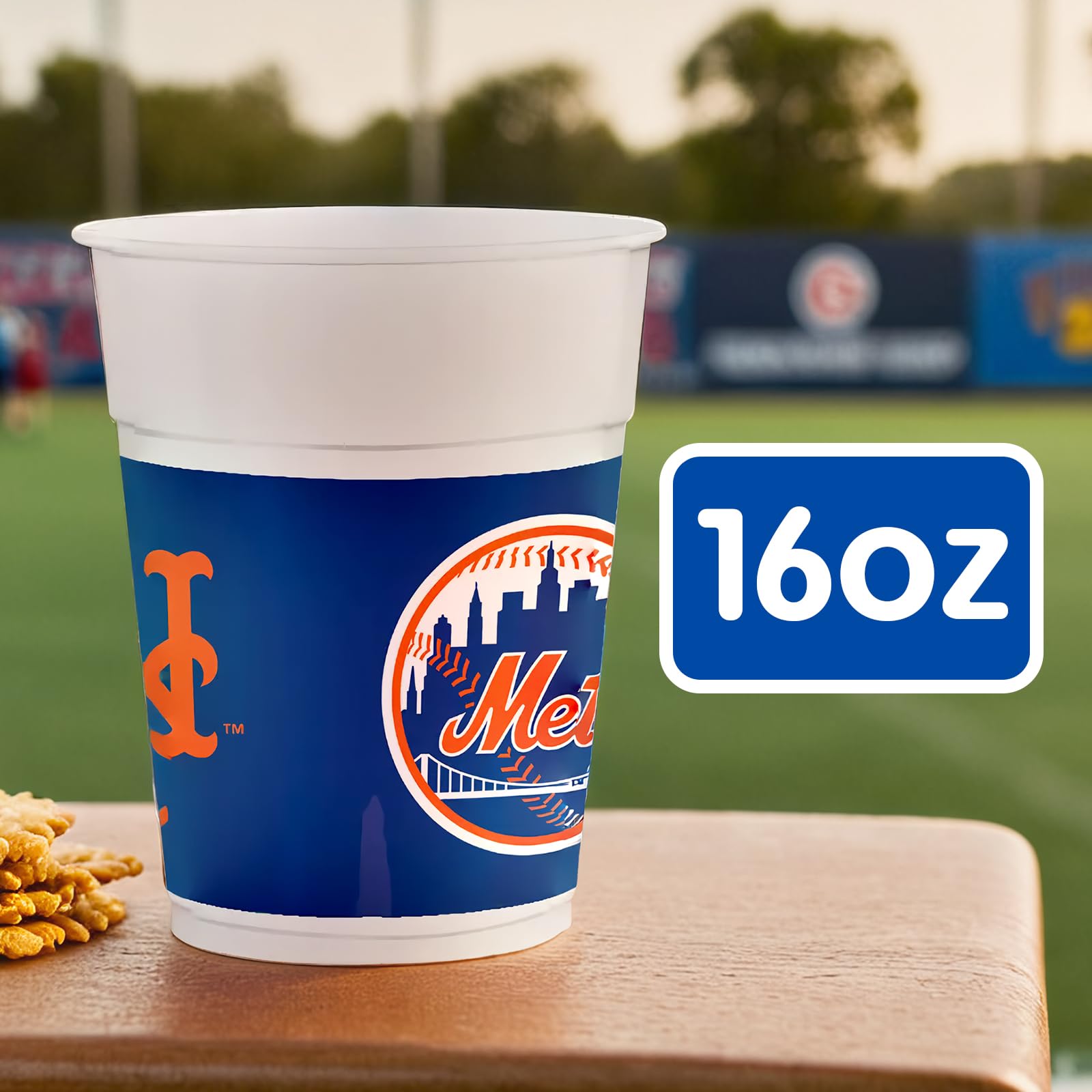 New York Mets 16oz Plastic Cups - MLB Official, 25-pk