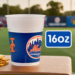New York Mets 16oz Plastic Cups - MLB Official, 25-pk