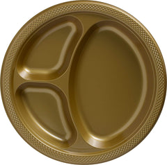 10-inch Plastic Divided Dinner Plates, 20-pk