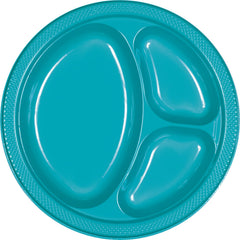 10-inch Plastic Divided Dinner Plates, 20-pk