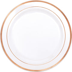 10.25-inch Premium Plastic Dinner Plates, Trimmed, 10-pack