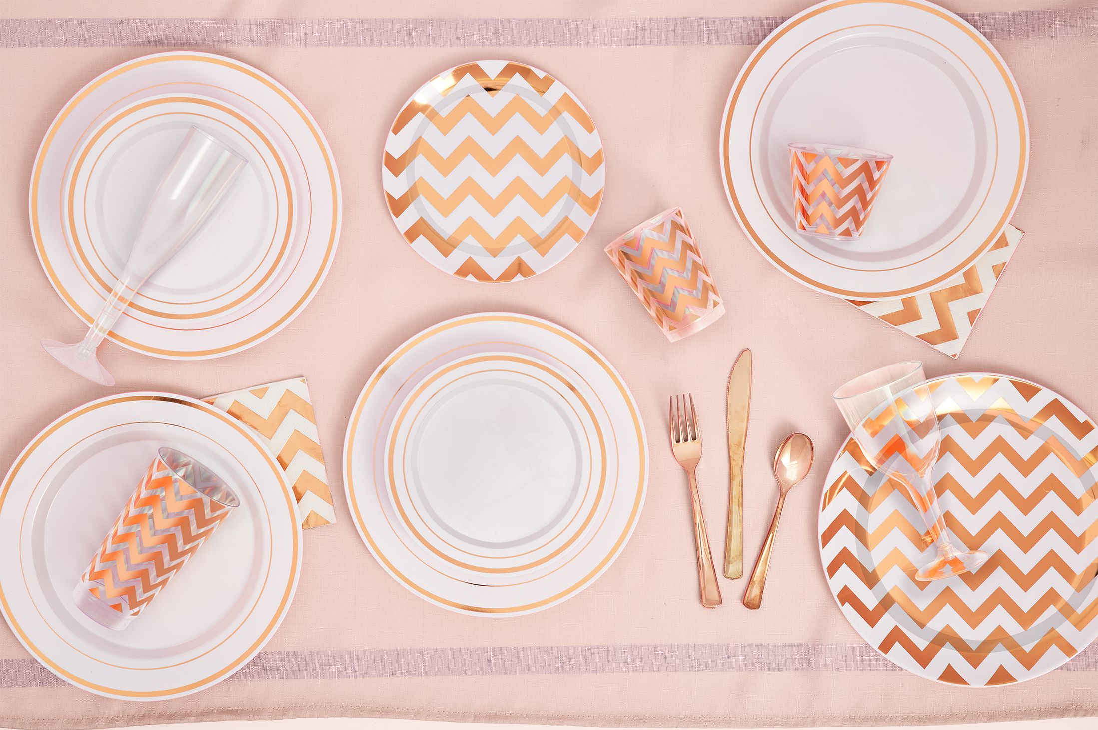 10.25-inch Premium Plastic Dinner Plates, Trimmed, 10-pack