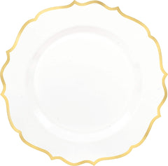 Round Bordered Trimmed Plastic Dessert Plates, 7.5-inch, 20-pk