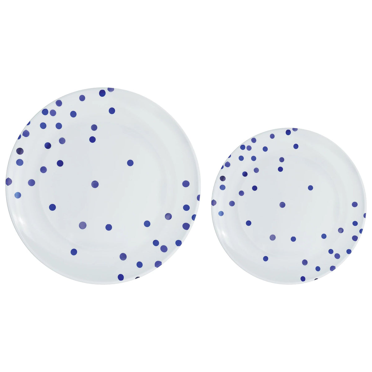 Royal Blue Polka Dot Premium Plastic Plates Multipack, 7.5-in & 10.5-in, 20-pcs