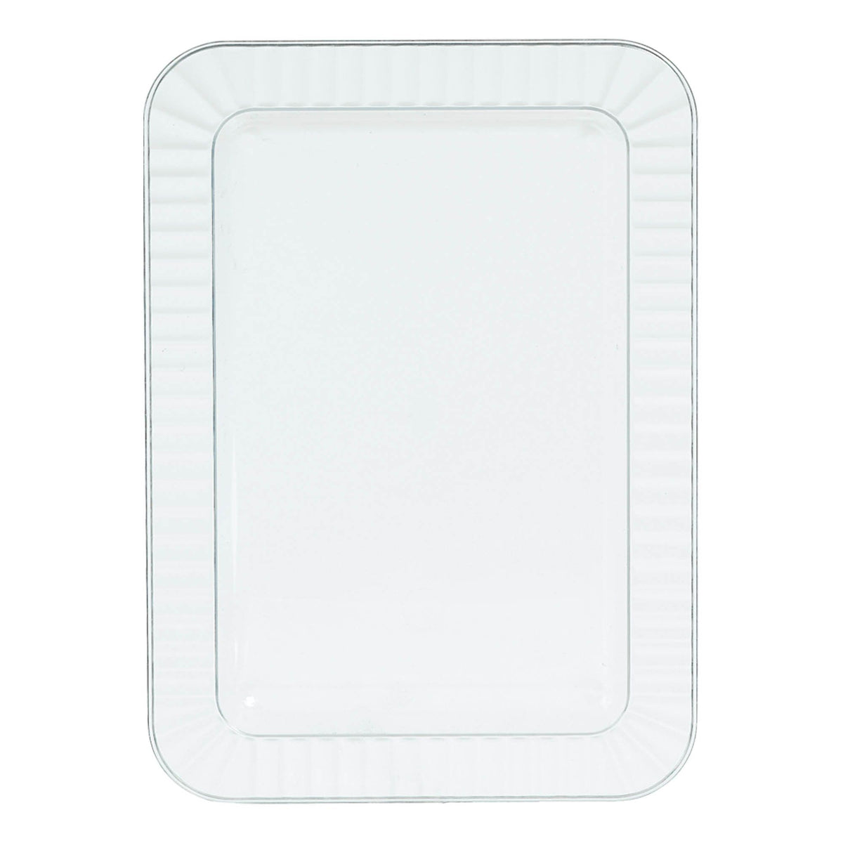 Premium Clear Rectangle Plastic Appetizer Plates, 7-inch x 5-inch, 32-Pack
