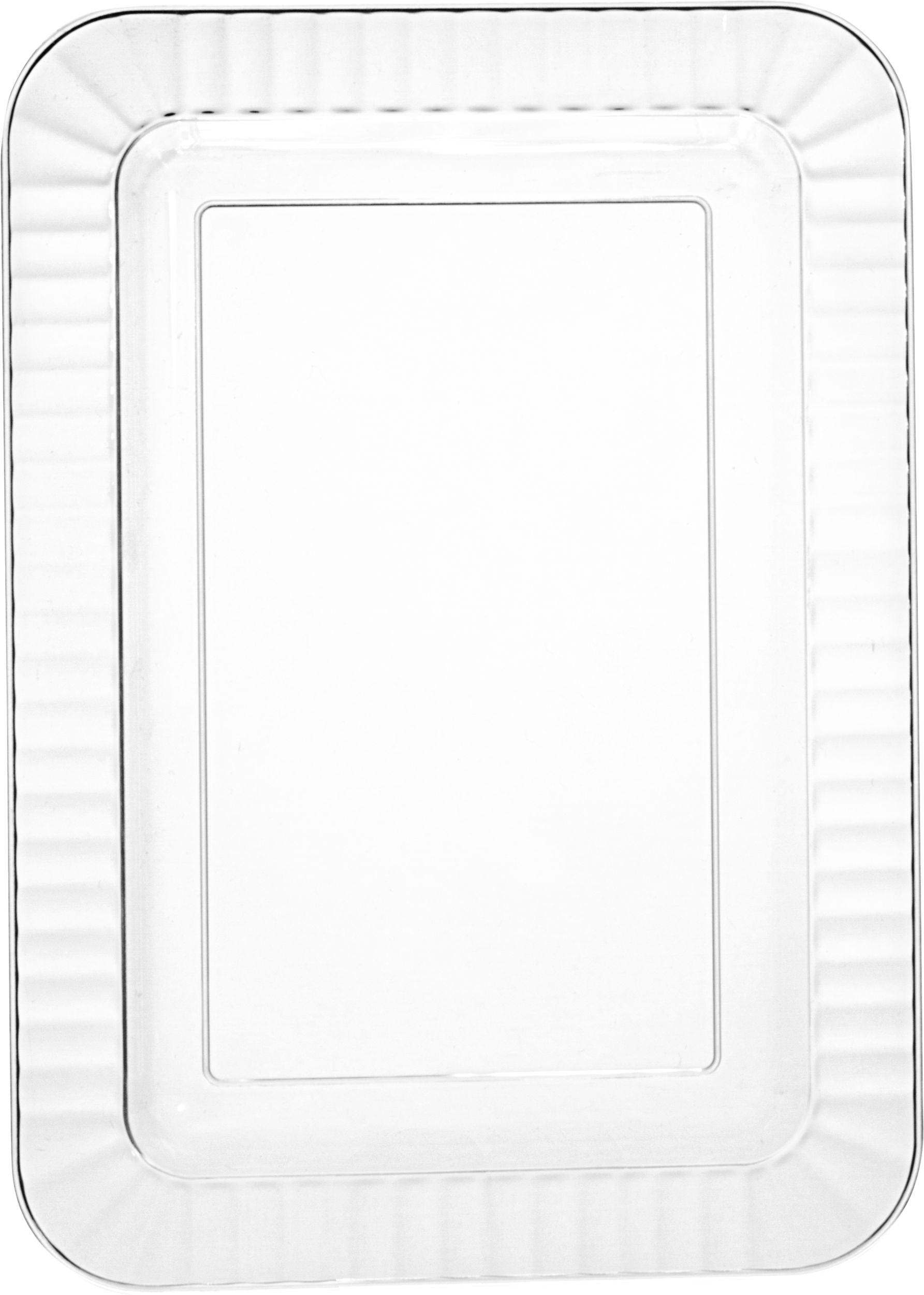 Premium Clear Rectangle Plastic Appetizer Plates, 7-inch x 5-inch, 32-Pack