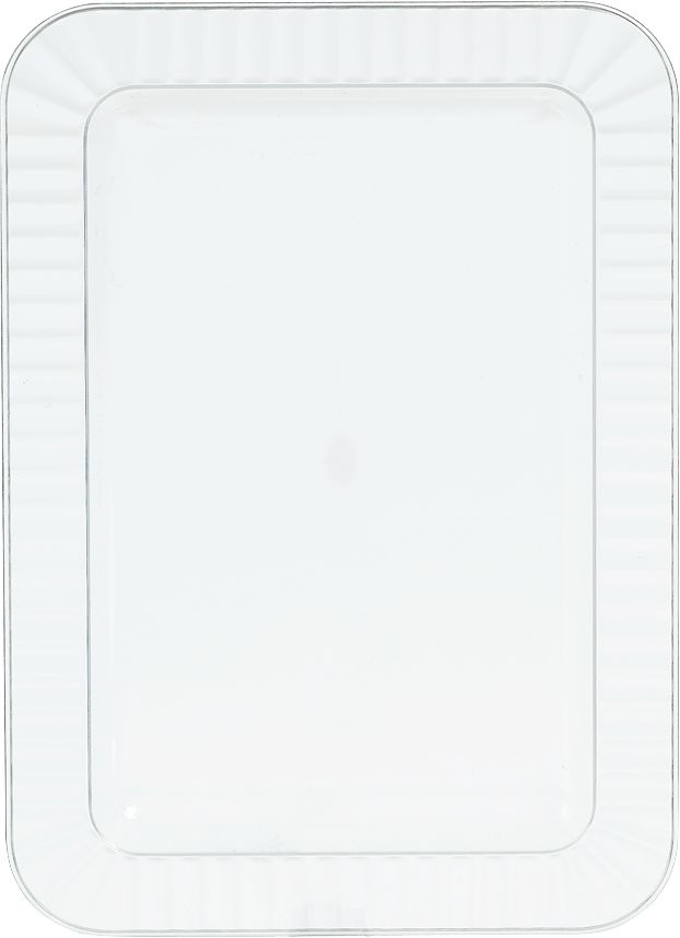 Premium Clear Rectangle Plastic Appetizer Plates, 7-inch x 5-inch, 32-Pack