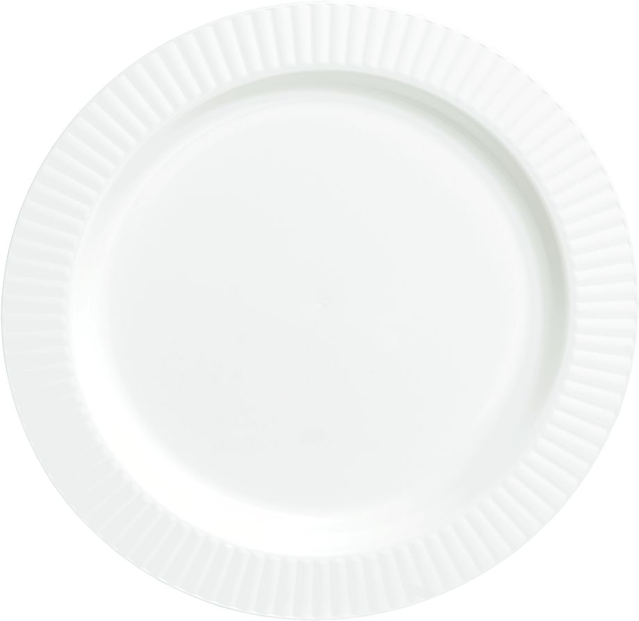 Round Plastic Reusable Dinner Plates, White, 10-inch, 16-pk