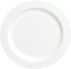 Round Plastic Reusable Dinner Plates, White, 10-inch, 16-pk