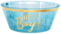 "It's a Boy" Plastic Serving Bowl, Blue/Gold, 10-inch