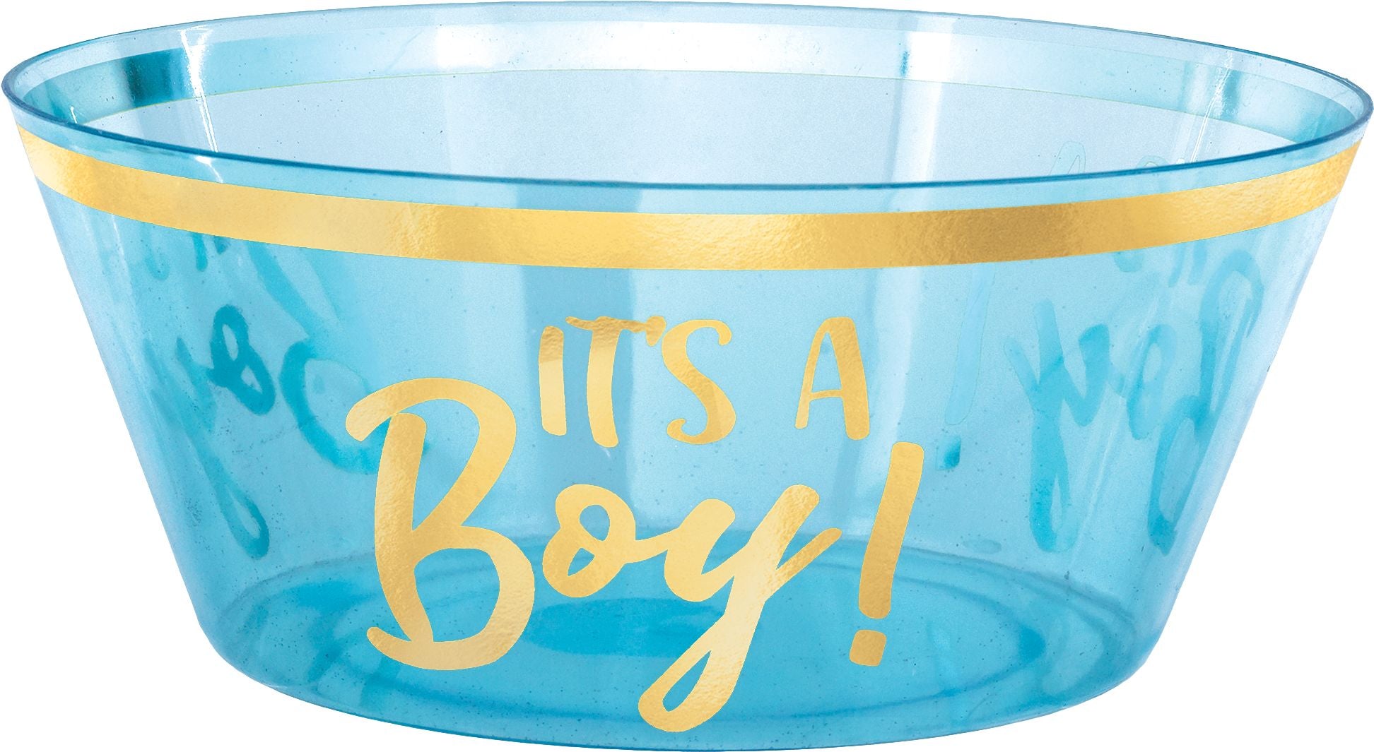 "It's a Boy" Plastic Serving Bowl, Blue/Gold, 10-inch