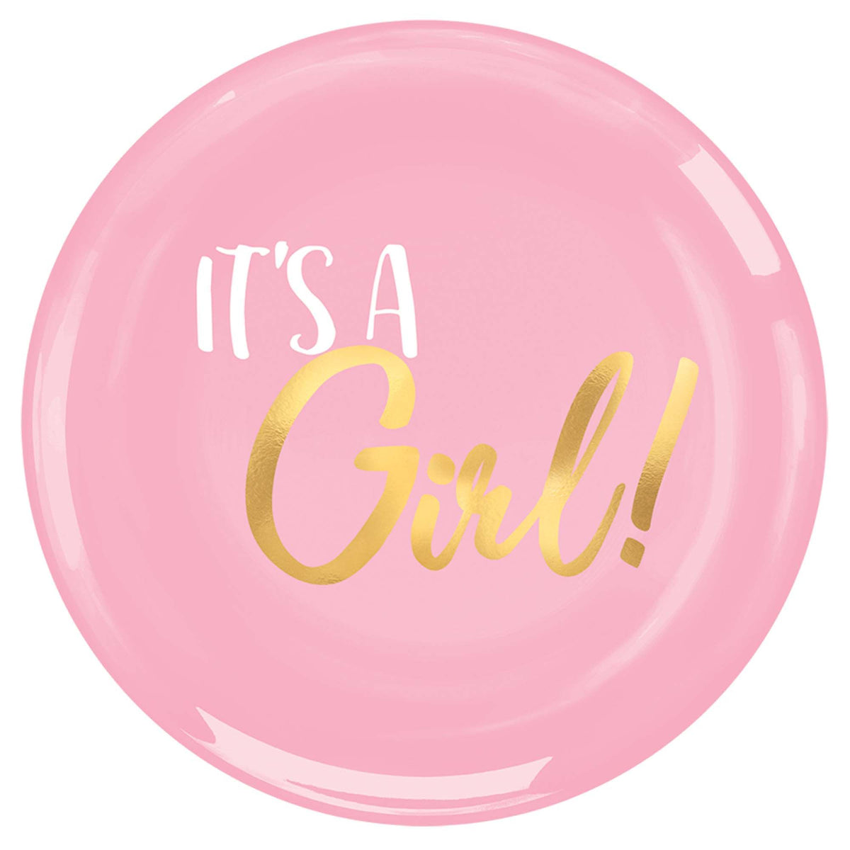 It's a Girl Reusable Lunch Plastic Plates, Pink, 7.5-inch, 20-pk