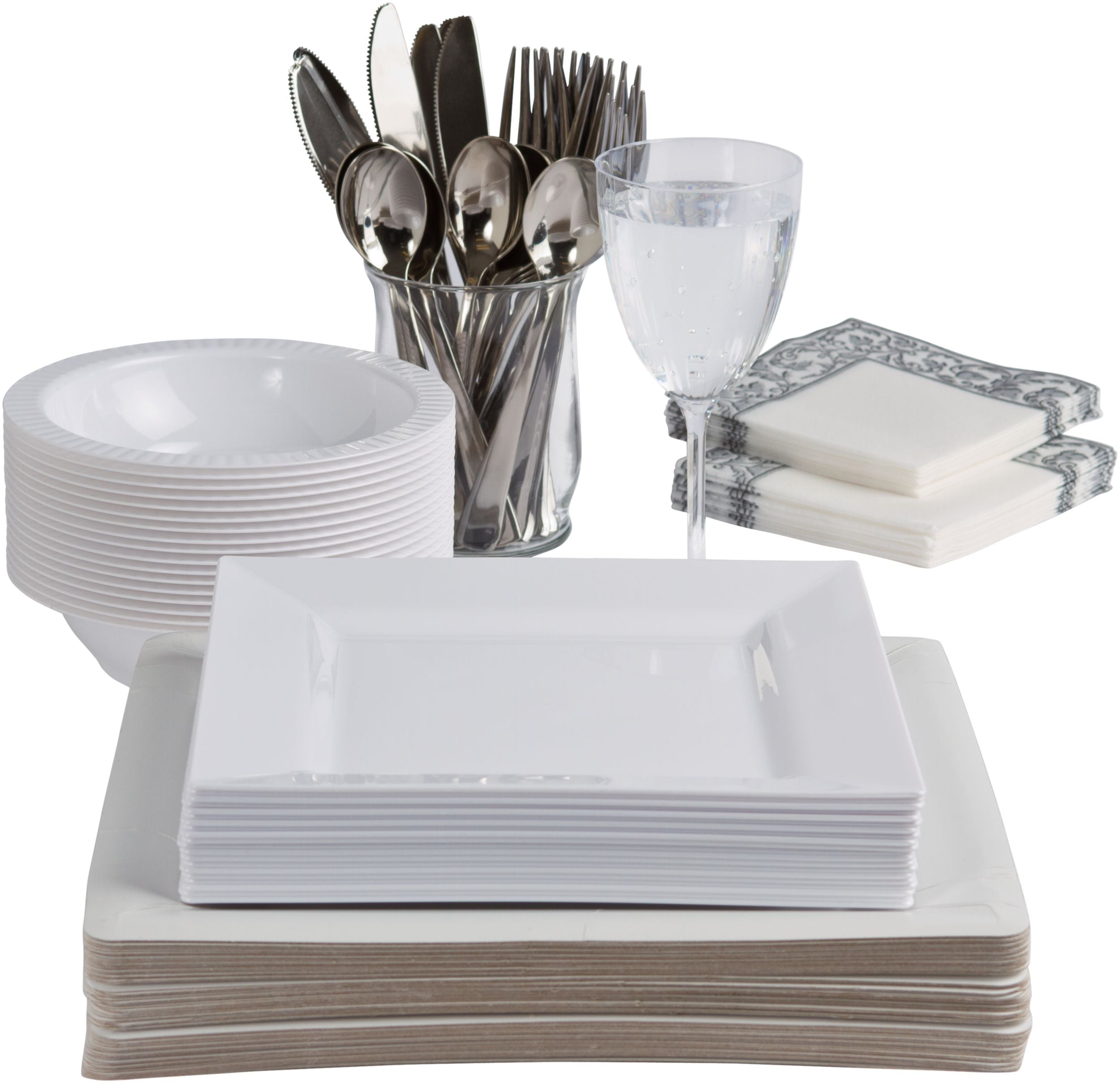 Clear Premium Plastic Dessert Plates, 7.5 inch, 32 Pack