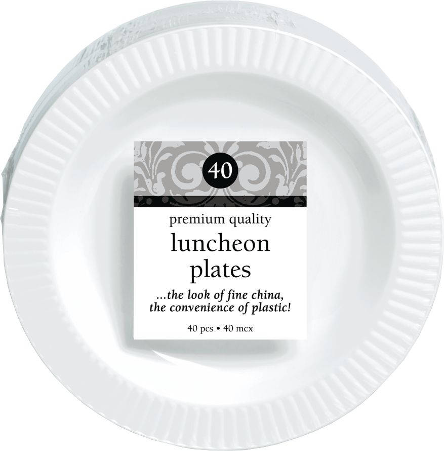 Clear Premium Plastic Dessert Plates, 7.5 inch, 32 Pack