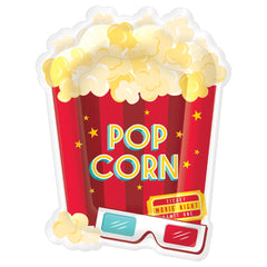 Movie Night Popcorn Shaped Paper Plates, 10.5-inch, 20-pk